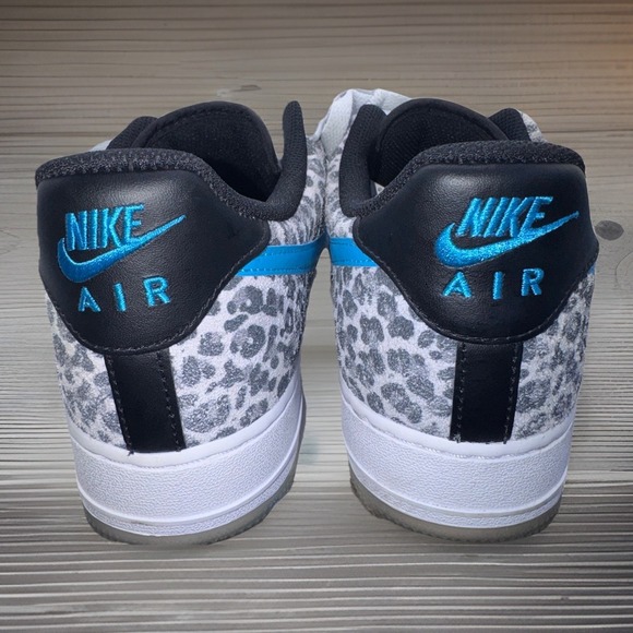 Nike Air Force 1 Low Leopard Print Blue Swoosh DJ6192 001 Mens 9.5 - Picture 5 of 11